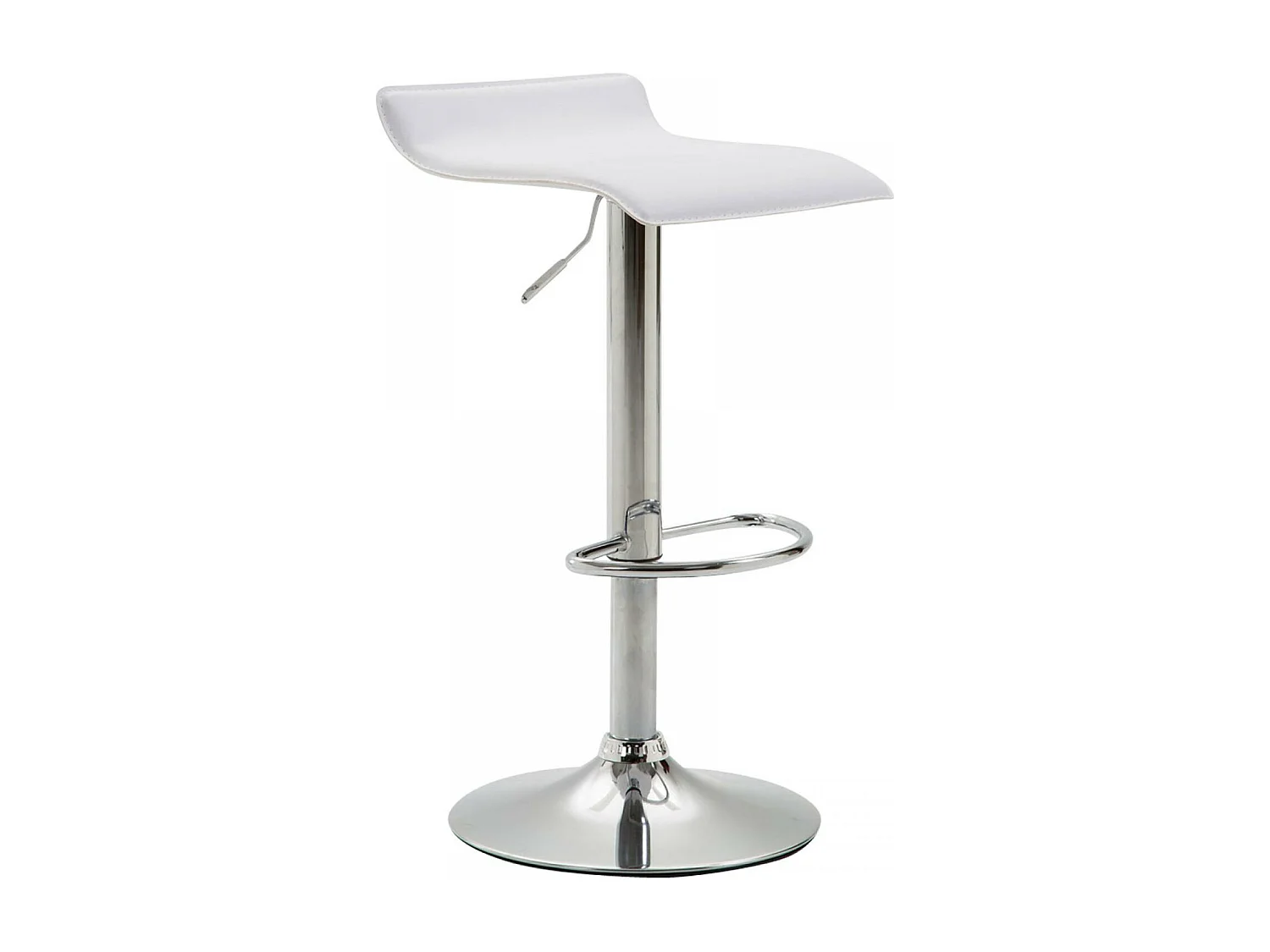 Tabouret de bar - Similicuir & Chrome - Blanc - Dyn V2
