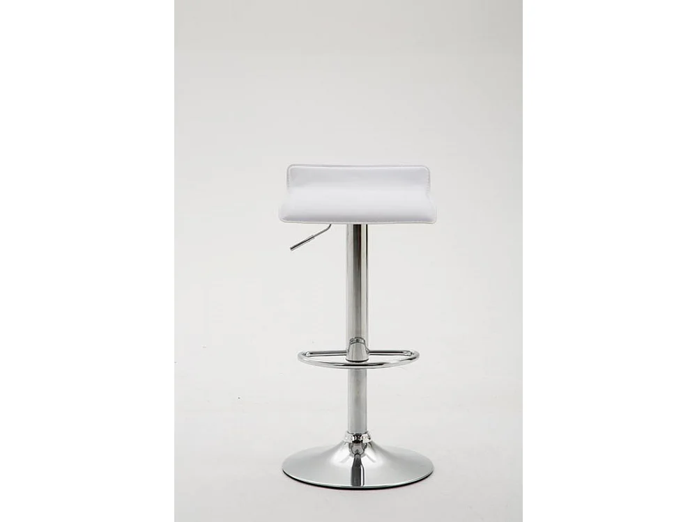 Tabouret de bar - Similicuir & Chrome - Blanc - Dyn V2