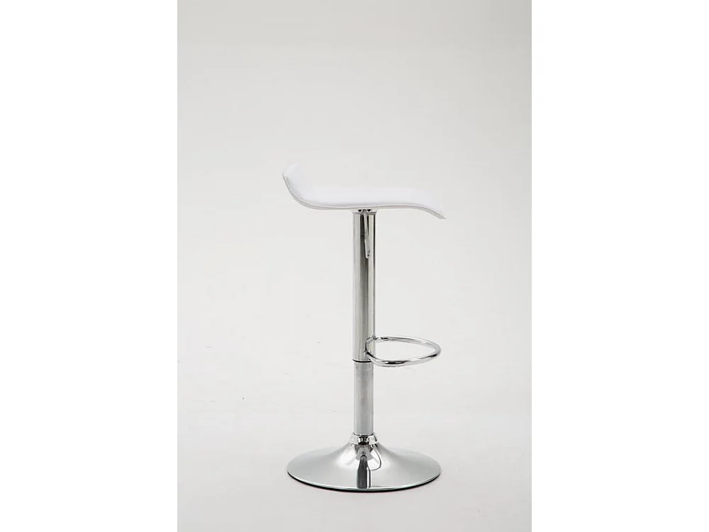 Tabouret de bar - Similicuir & Chrome - Blanc - Dyn V2