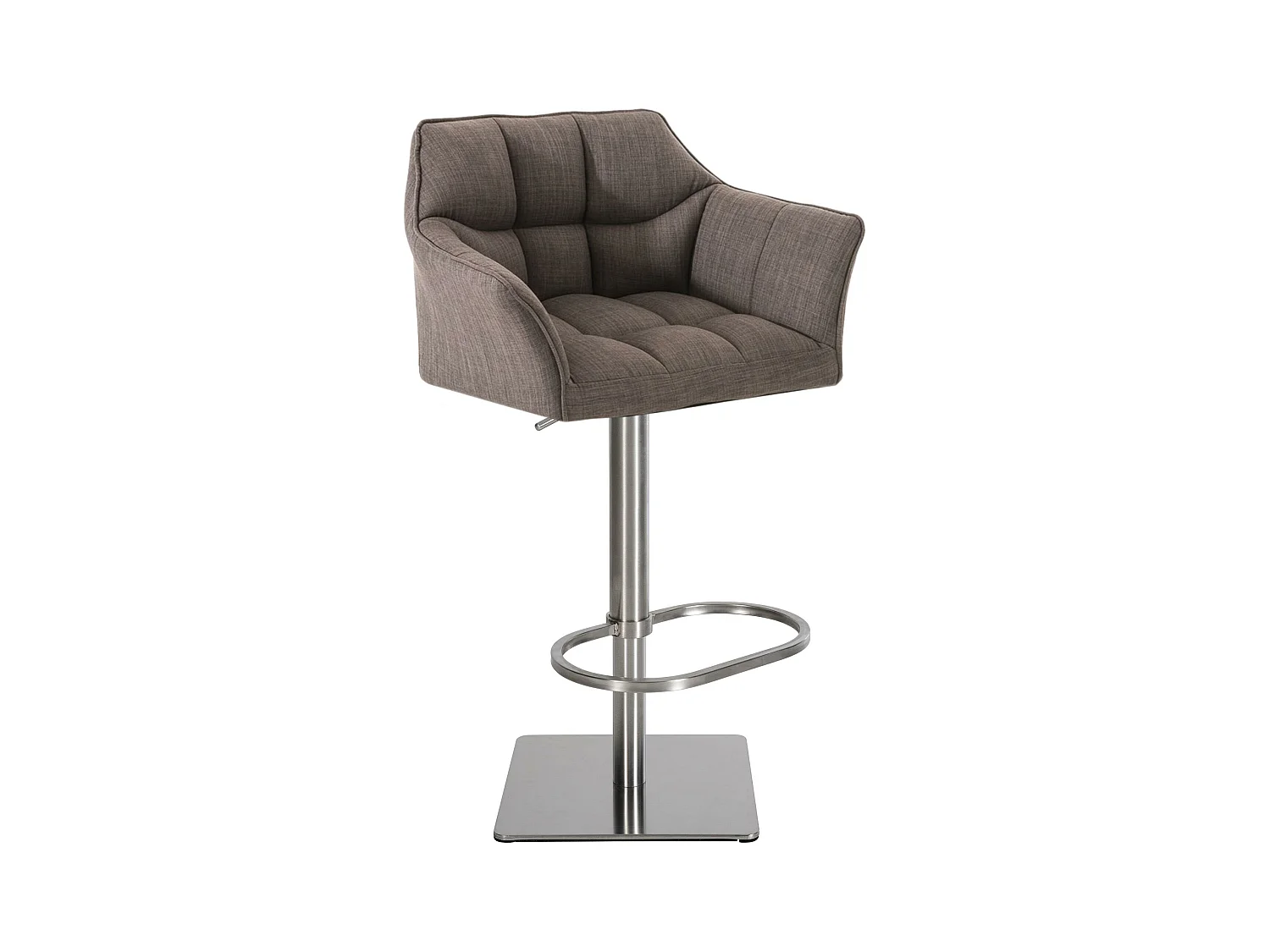 Tabouret de bar - Tissu & Acier inoxydable - Gris - Damaso