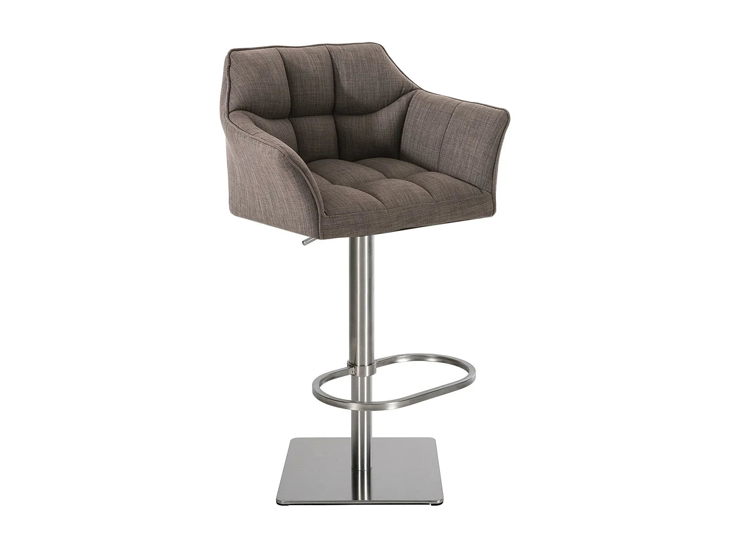 Tabouret de bar - Tissu & Acier inoxydable - Gris - Damaso