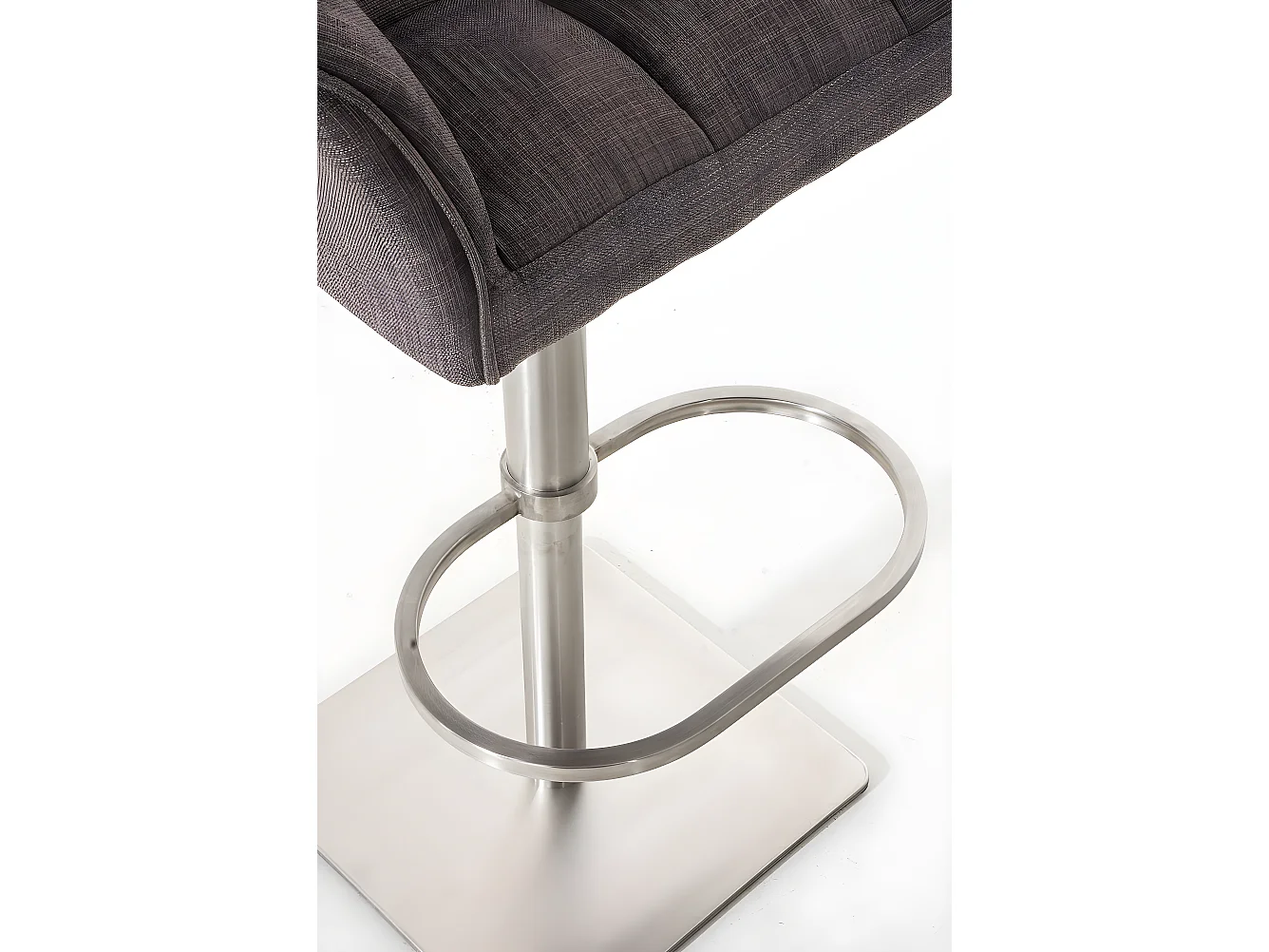 Tabouret de bar - Tissu & Acier inoxydable - Gris - Damaso