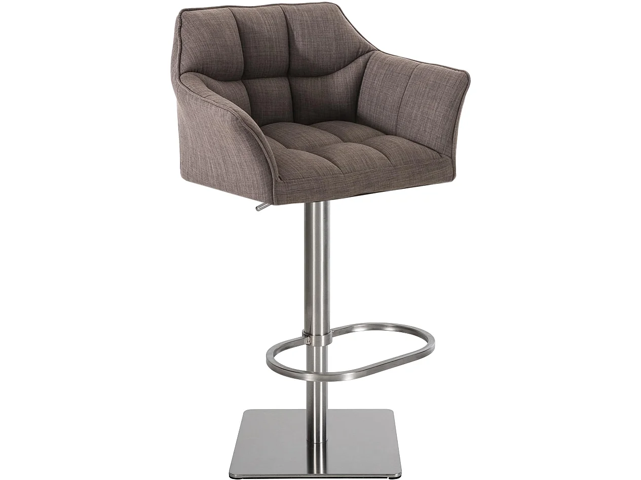 Tabouret de bar - Tissu & Acier inoxydable - Gris - Damaso