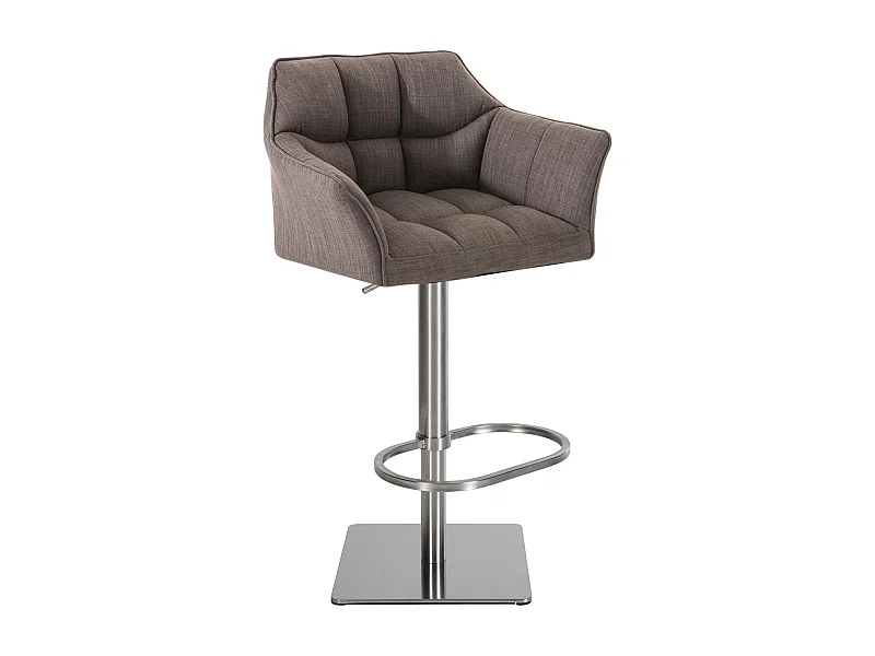 Tabouret de bar - Tissu & Acier inoxydable - Gris - Damaso