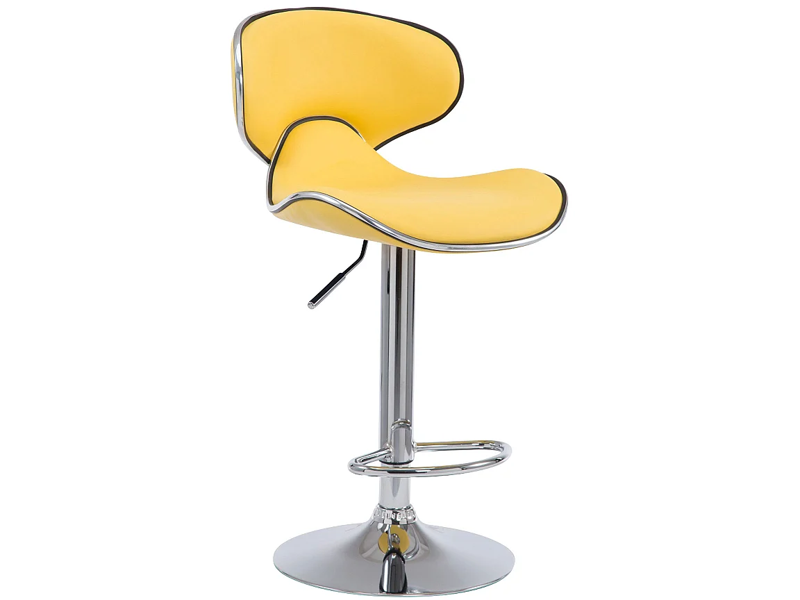 Barkruk - Kunstleer & Metaal in chroomoptiek - geel - Las Vegas V2