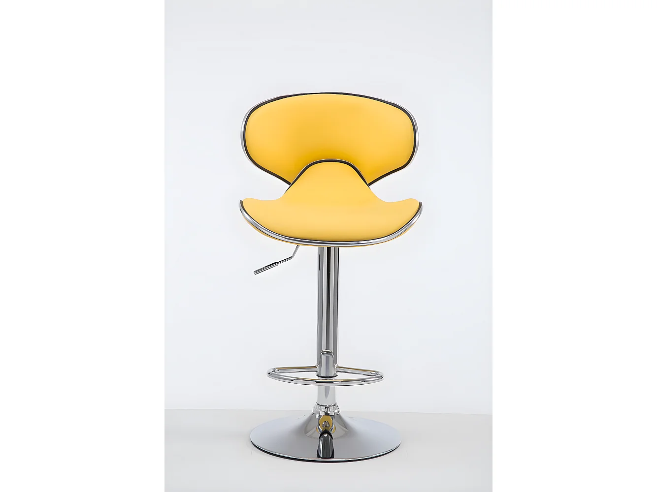 Barkruk - Kunstleer & Metaal in chroomoptiek - geel - Las Vegas V2