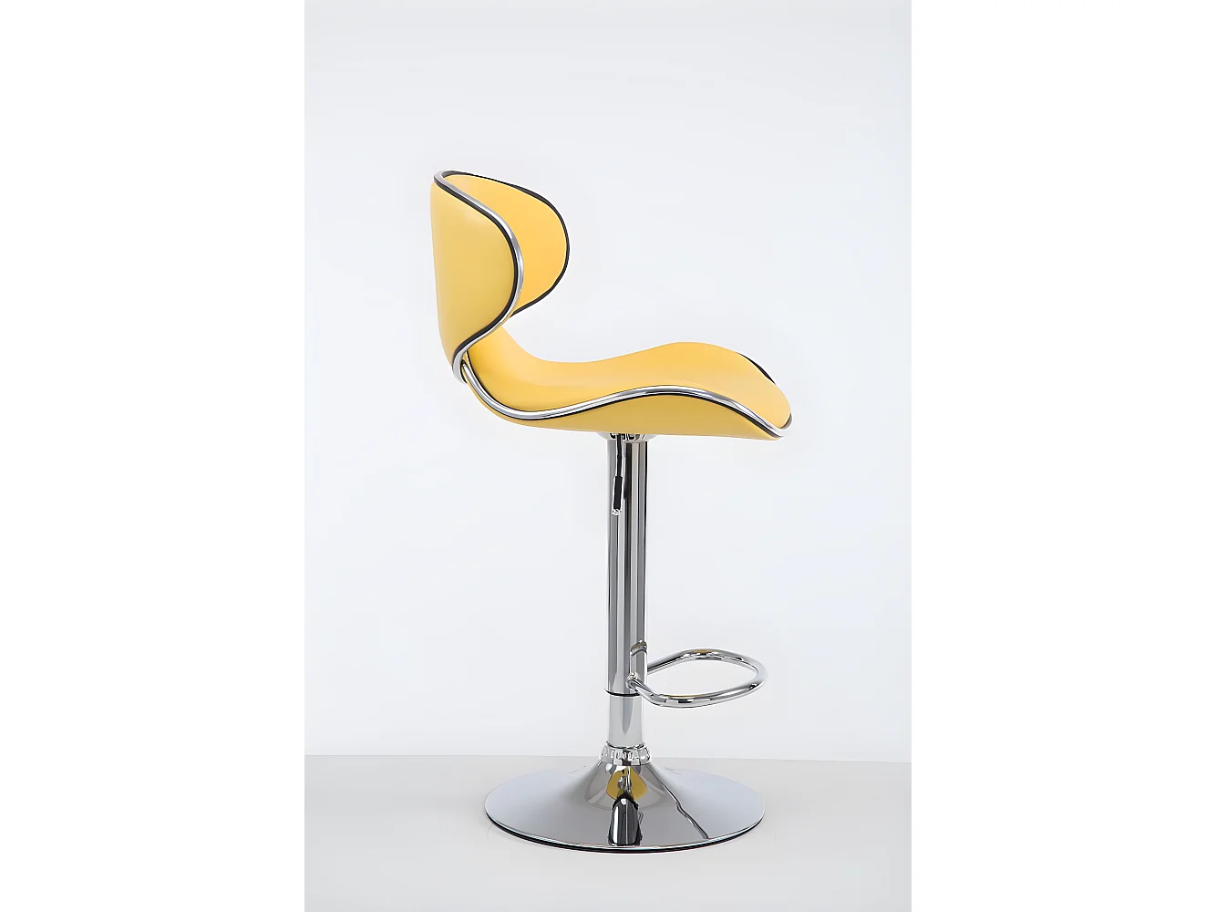 Barkruk - Kunstleer & Metaal in chroomoptiek - geel - Las Vegas V2