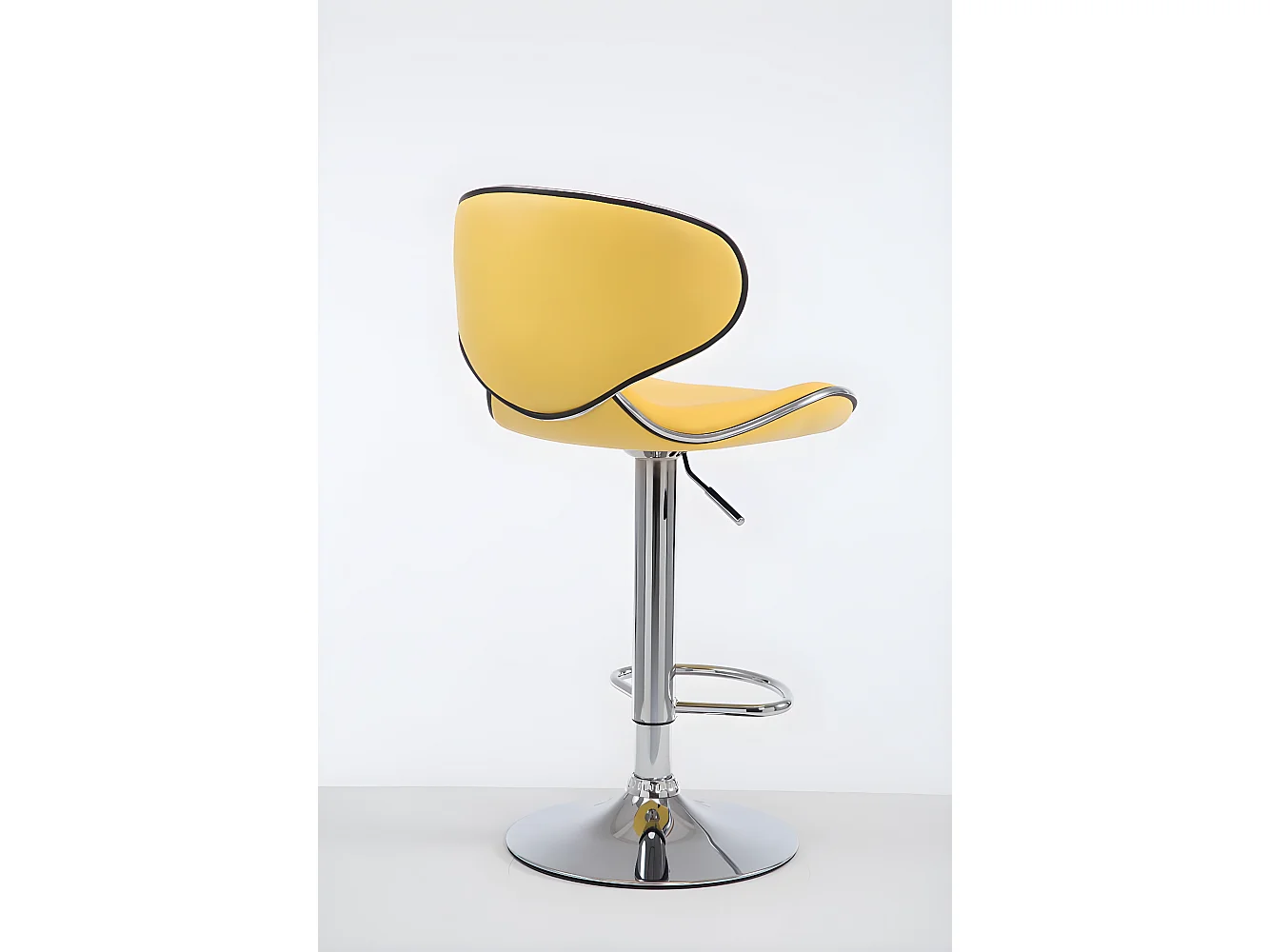Barkruk - Kunstleer & Metaal in chroomoptiek - geel - Las Vegas V2