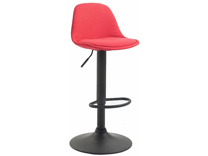 Tabouret de bar - Tissu & Métal - Rouge - Kiel
