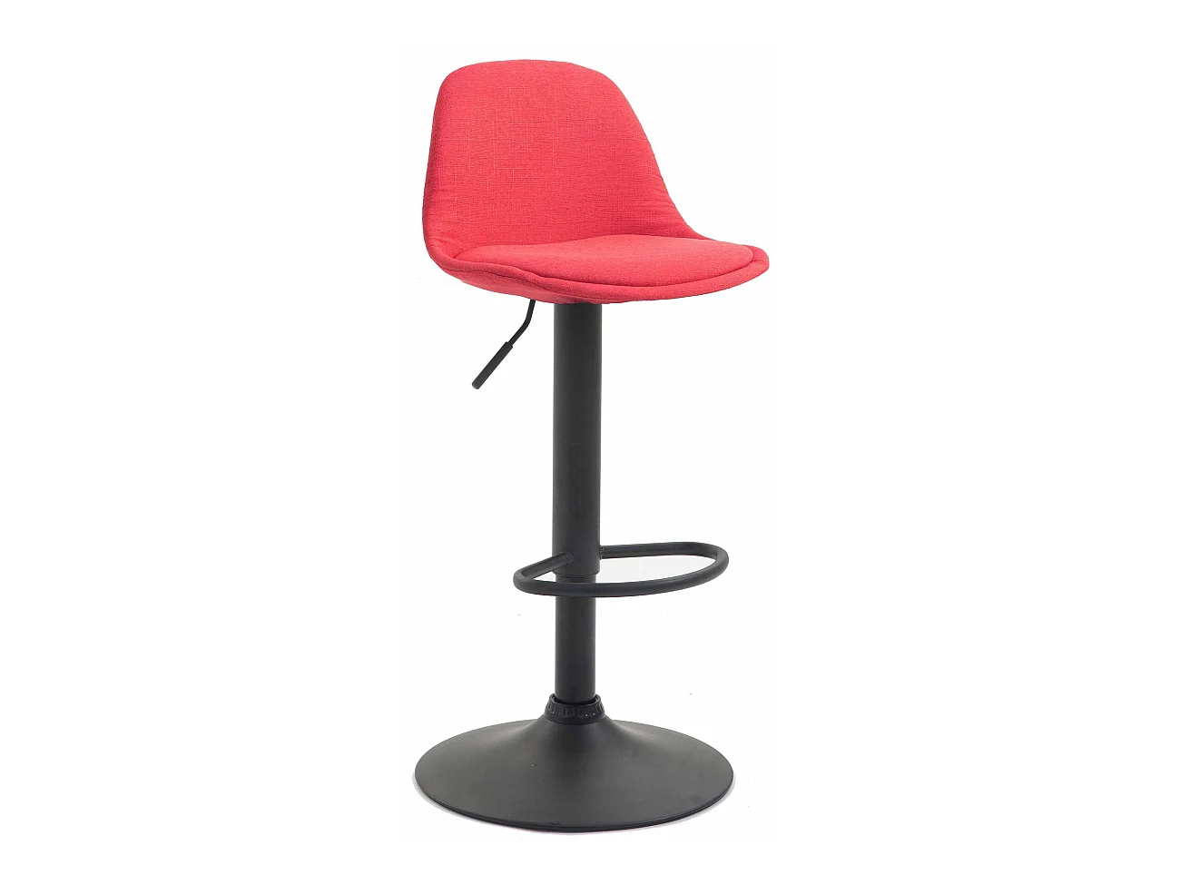 Tabouret de bar - Tissu & Métal - Rouge - Kiel