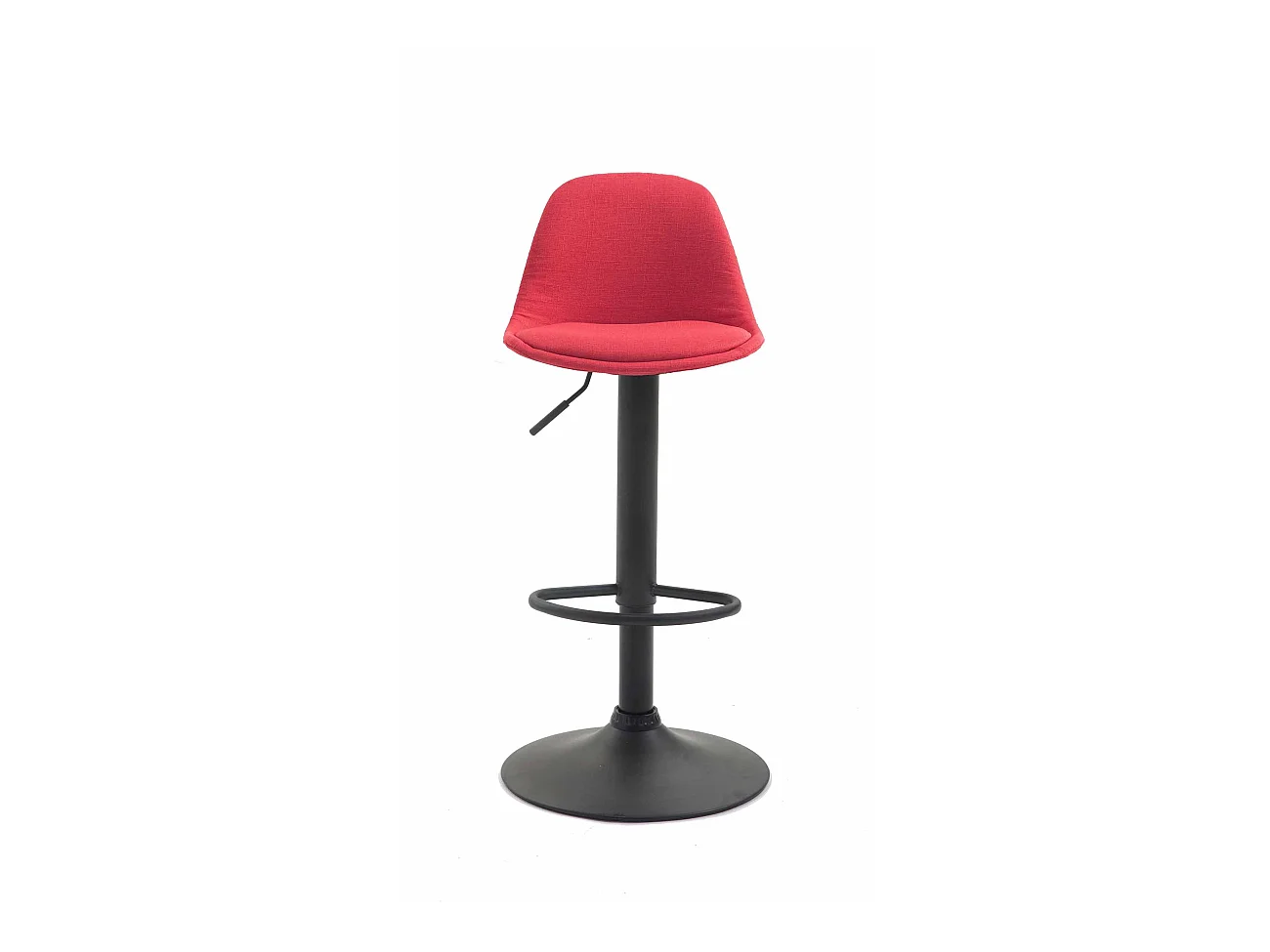 Tabouret de bar - Tissu & Métal - Rouge - Kiel