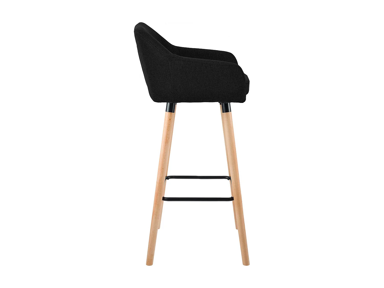 Tabouret de bar - Tissu - Noir - Grant