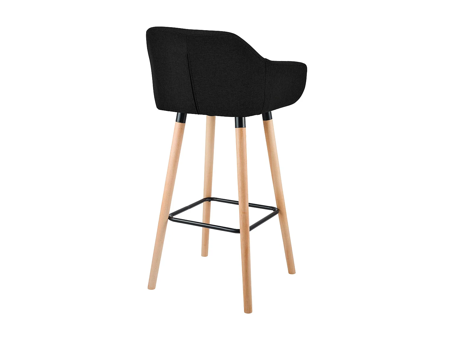 Tabouret de bar - Tissu - Noir - Grant