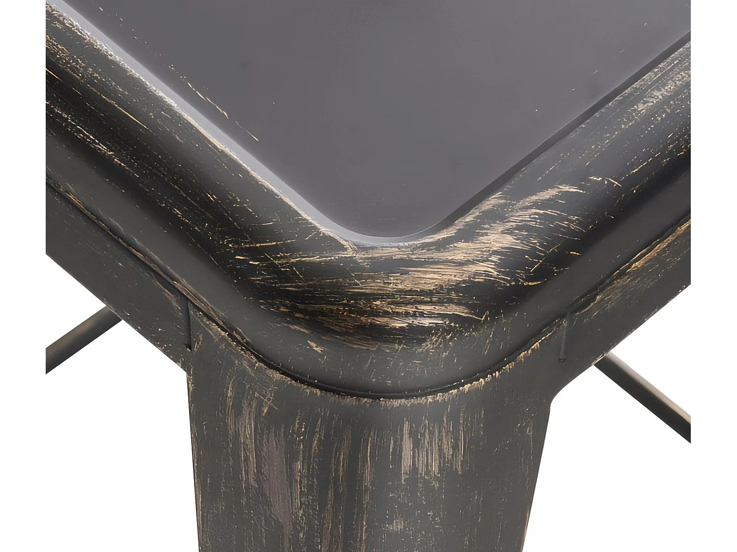 Lot de 4  Tabouret de bar - Métal - Noir-Or - Joshua