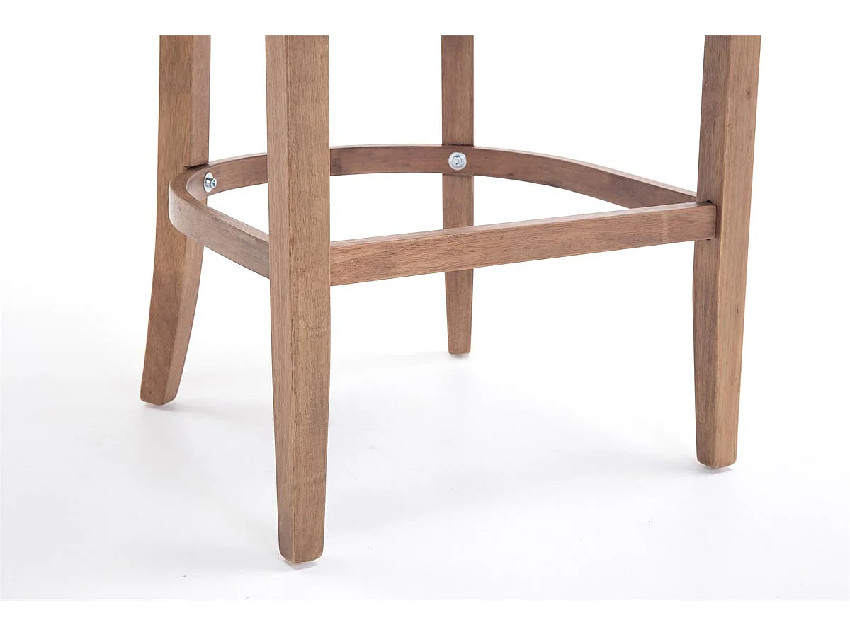 Barkruk - Echt leer & Hout - wit - Lakewood