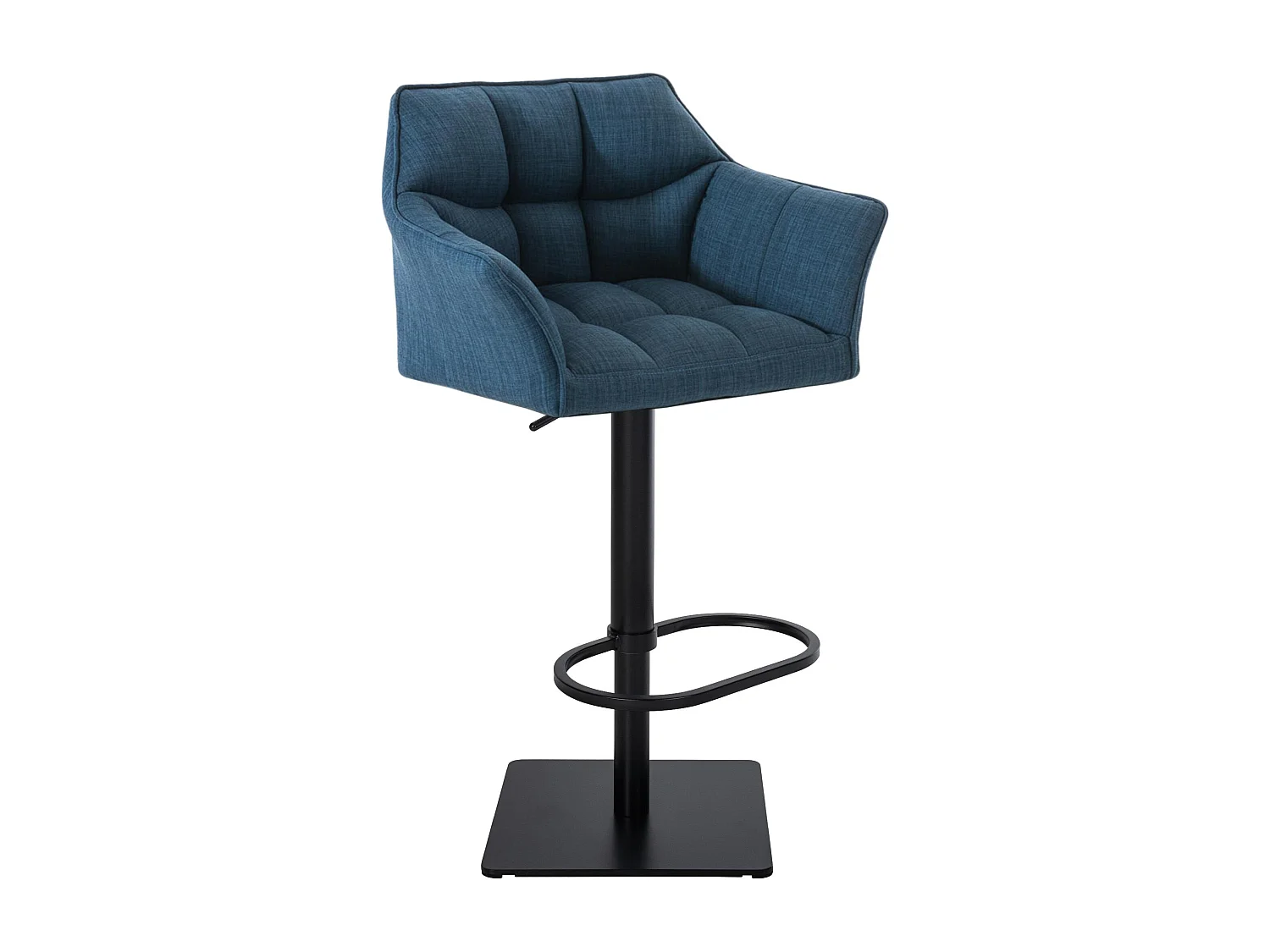 Tabouret de bar - Tissu & Noir - Bleu - Damaso