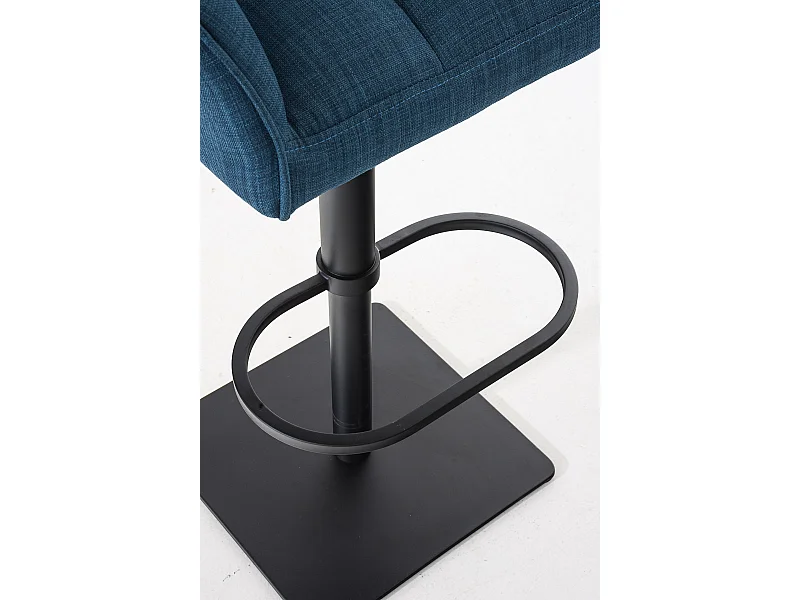 Tabouret de bar - Tissu & Noir - Bleu - Damaso