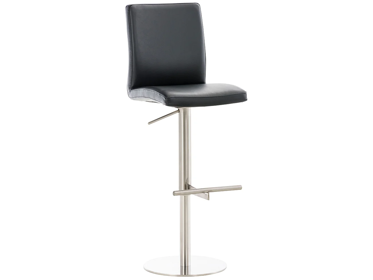 Tabouret de bar - Similicuir & Acier inoxydable - Noir - Cadiz