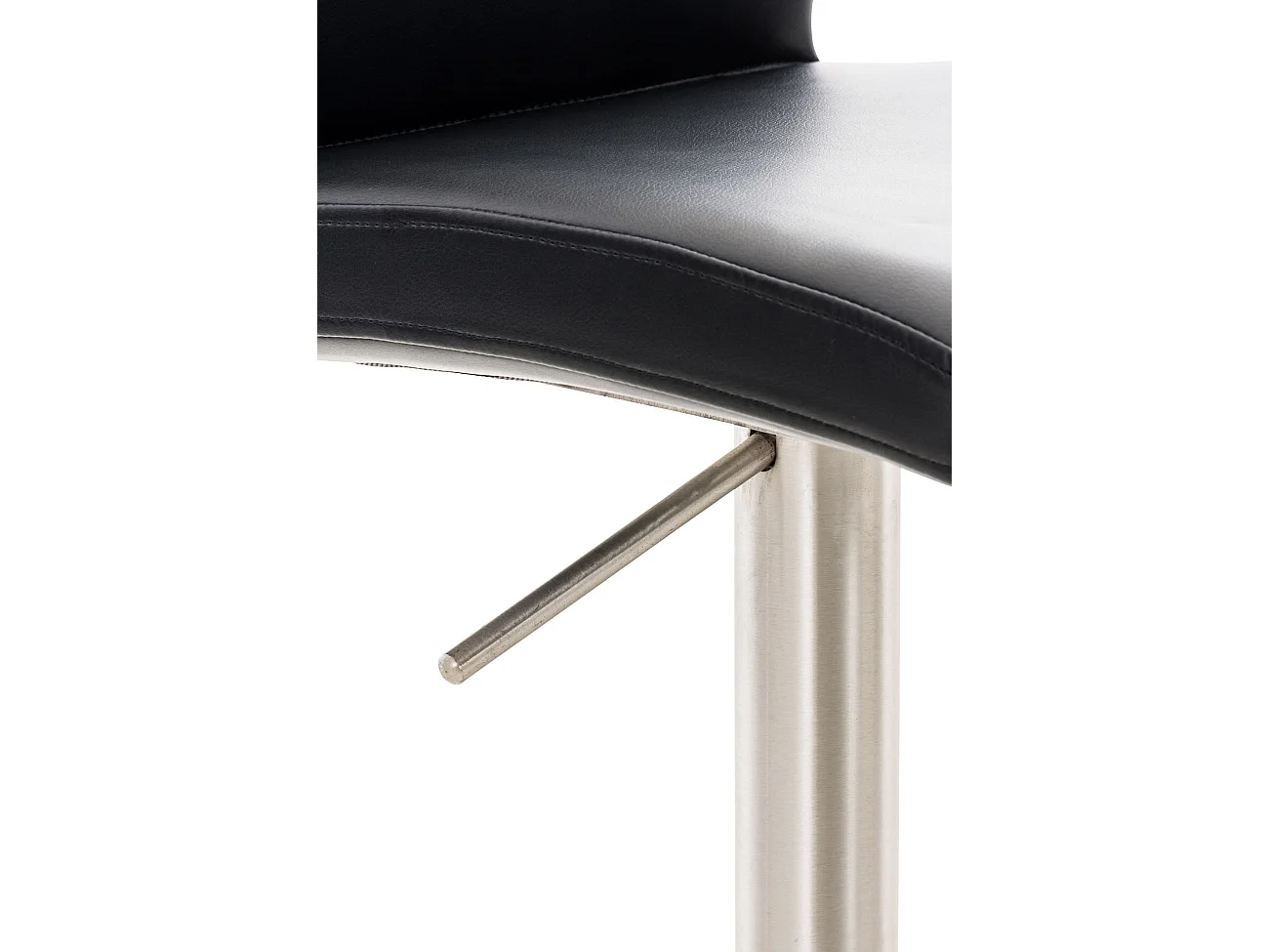 Tabouret de bar - Similicuir & Acier inoxydable - Noir - Cadiz