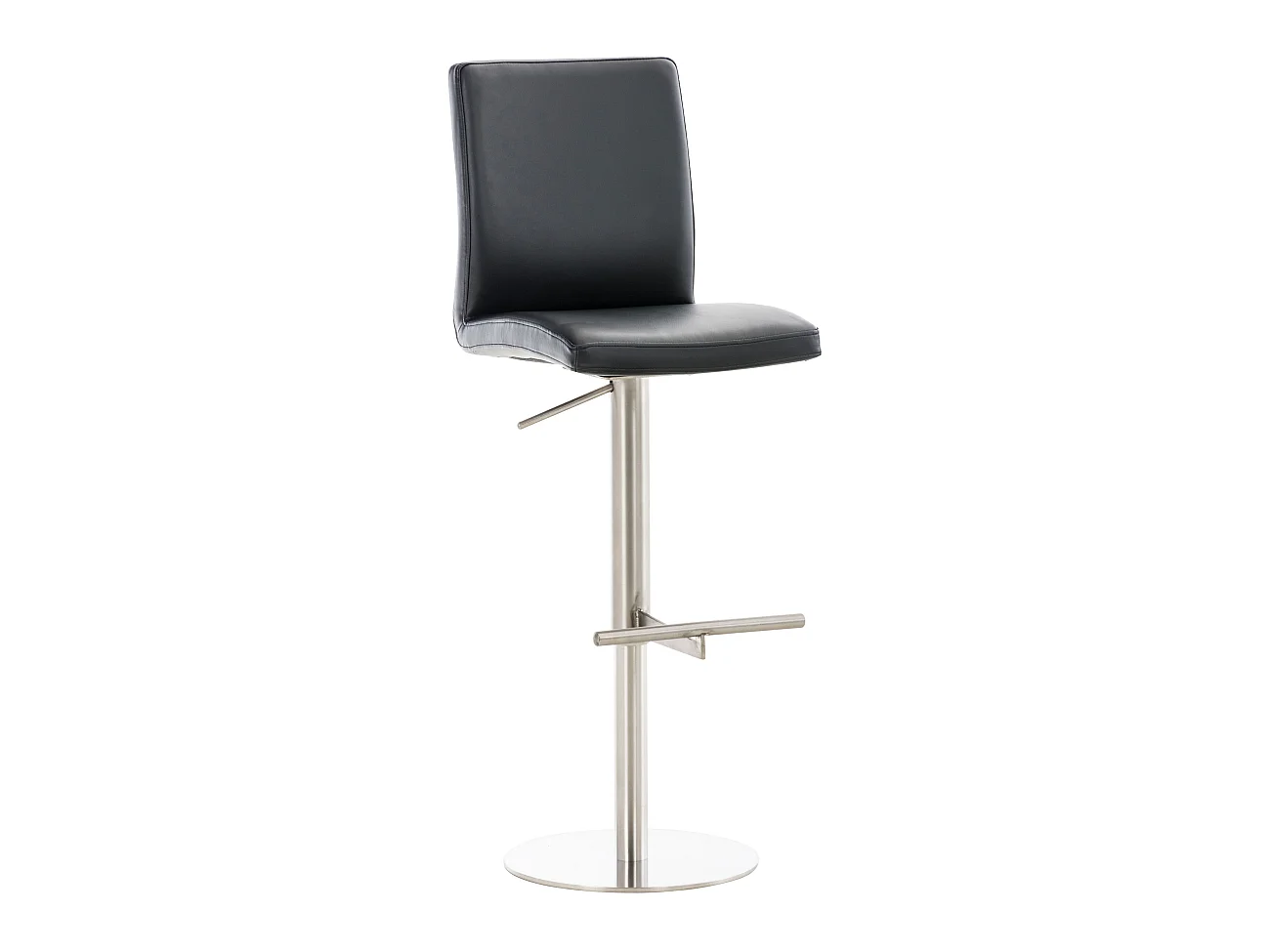 Tabouret de bar - Similicuir & Acier inoxydable - Noir - Cadiz