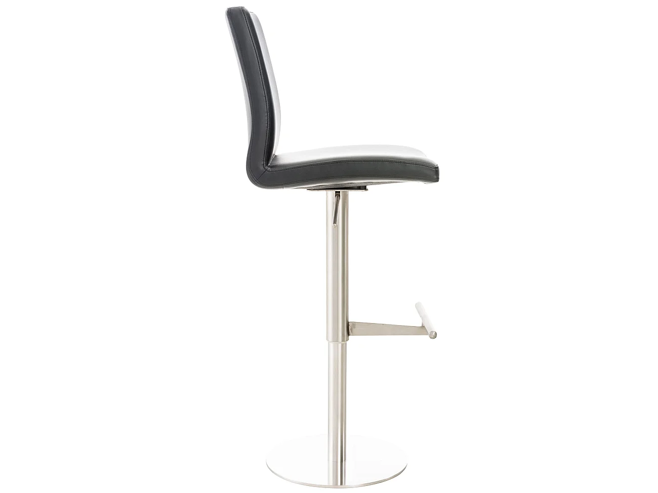 Tabouret de bar - Similicuir & Acier inoxydable - Noir - Cadiz