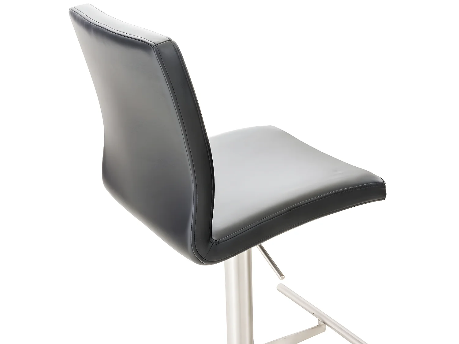 Tabouret de bar - Similicuir & Acier inoxydable - Noir - Cadiz