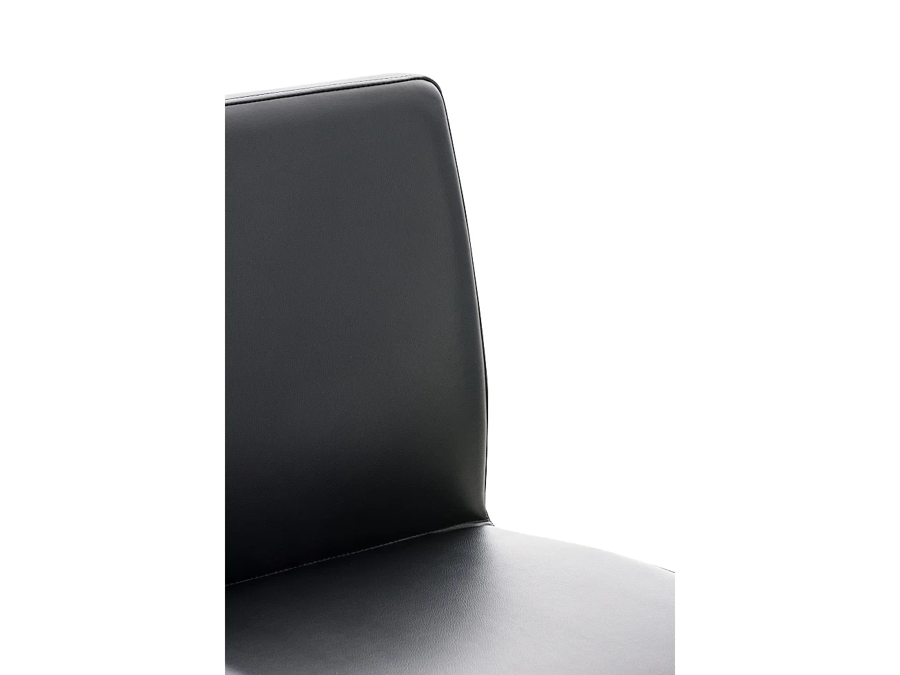 Tabouret de bar - Similicuir & Acier inoxydable - Noir - Cadiz