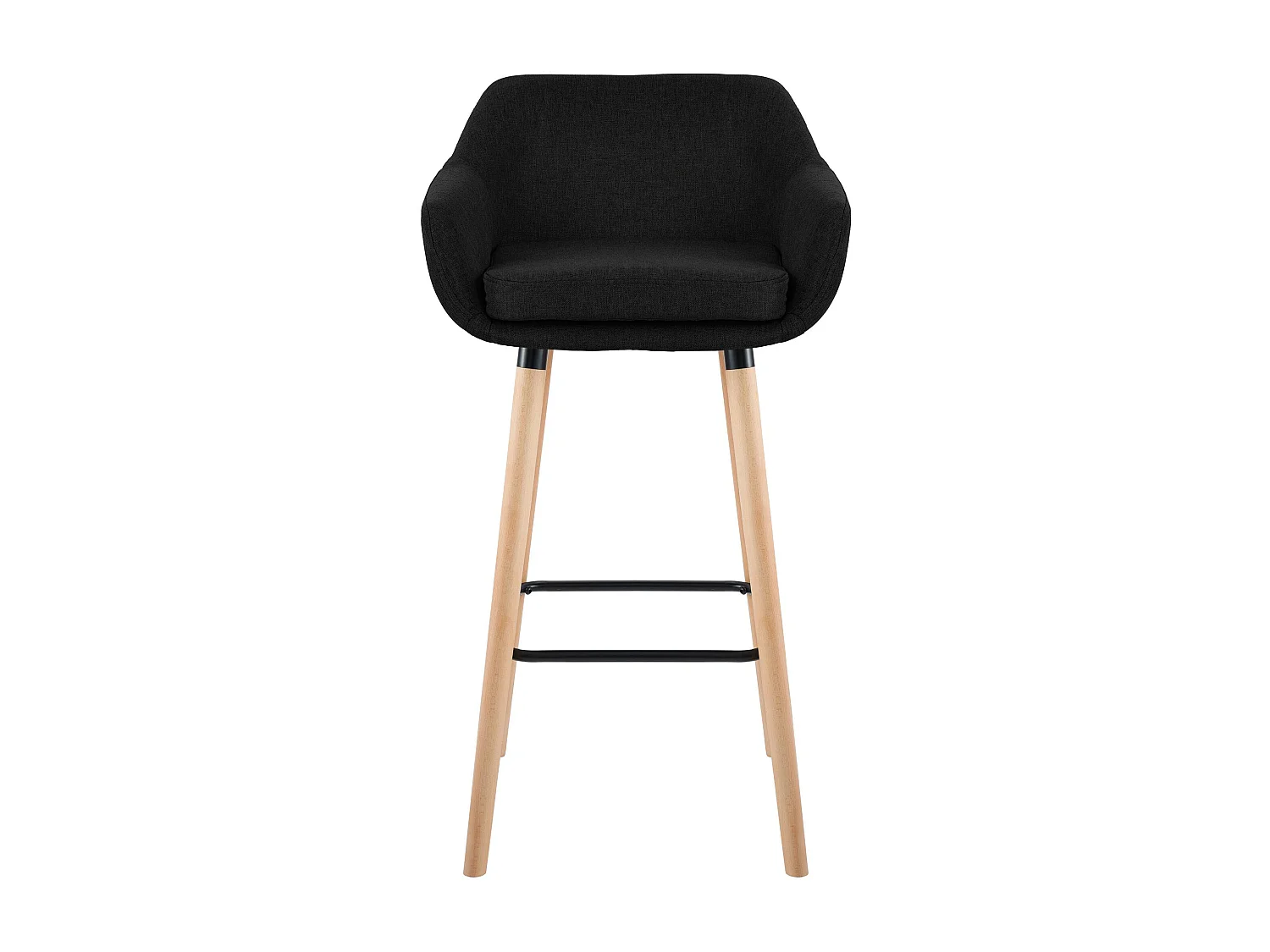 Lot de 2  Tabouret de bar - Tissu - Noir - Grant