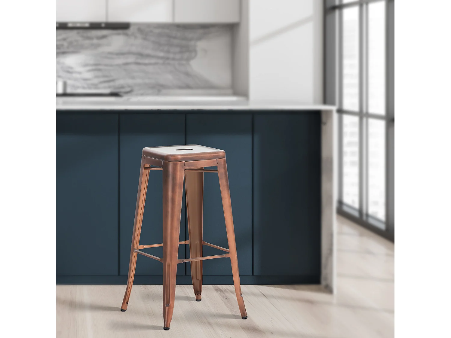 Tabouret de bar - Métal - Cuivre - Joshua