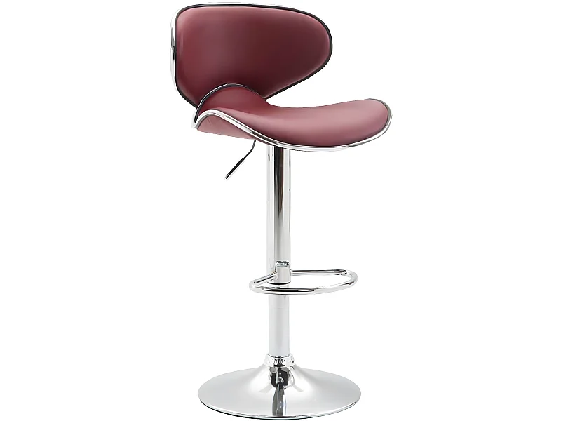 Tabourets de bar - Similicuir & Métal chromé - Bordeaux - Las Vegas V2