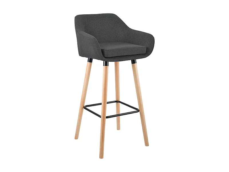 Tabouret de bar - Tissu - Gris foncé - Grant