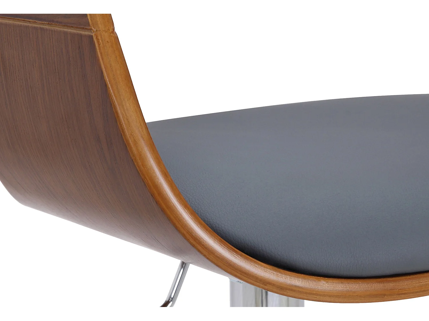 Tabouret de bar - Similicuir - Noyer / Gris - Kingston