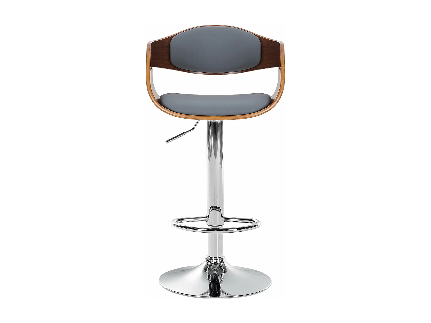 Tabouret de bar - Similicuir - Noyer / Gris - Kingston