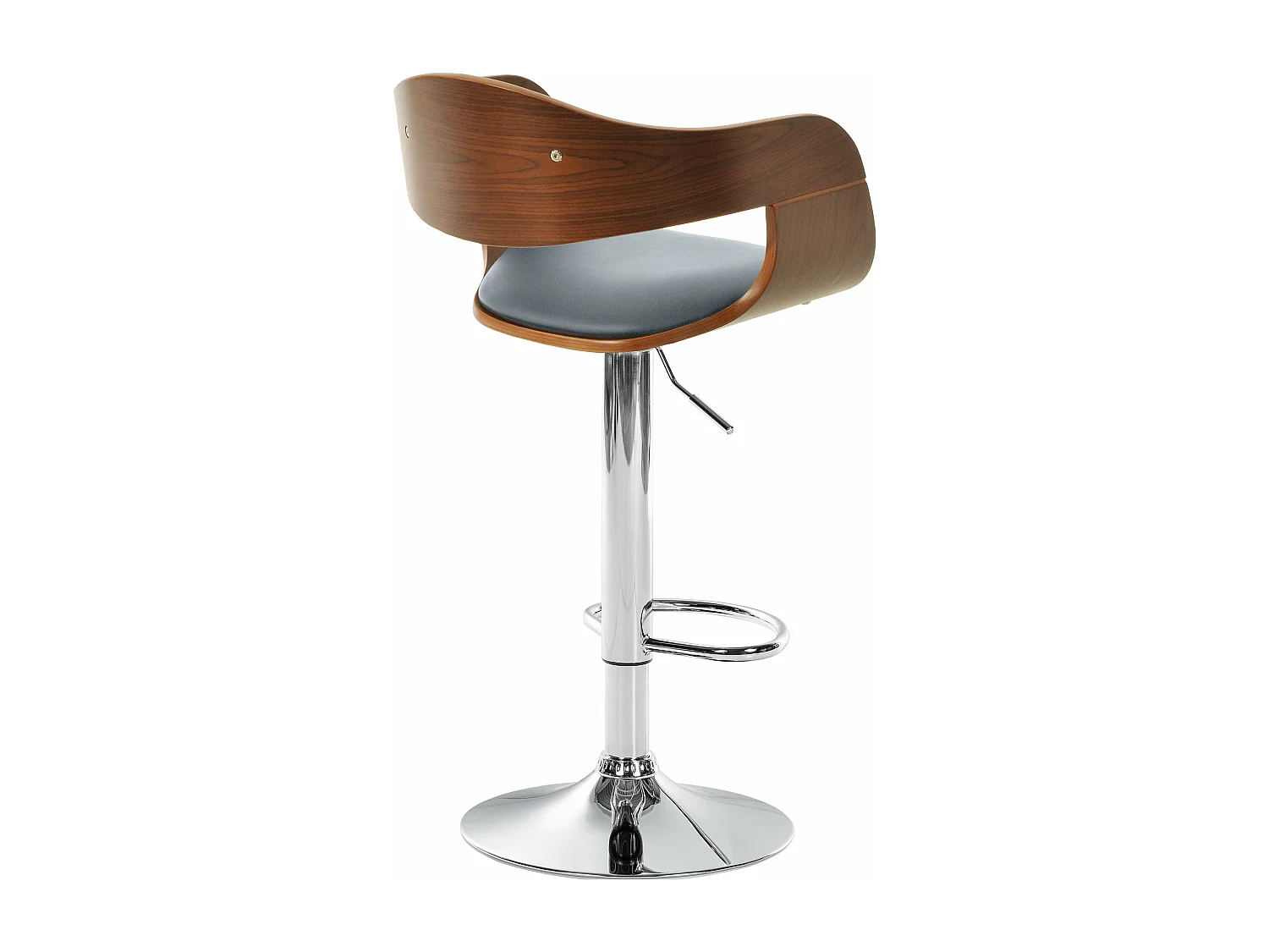 Tabouret de bar - Similicuir - Noyer / Gris - Kingston