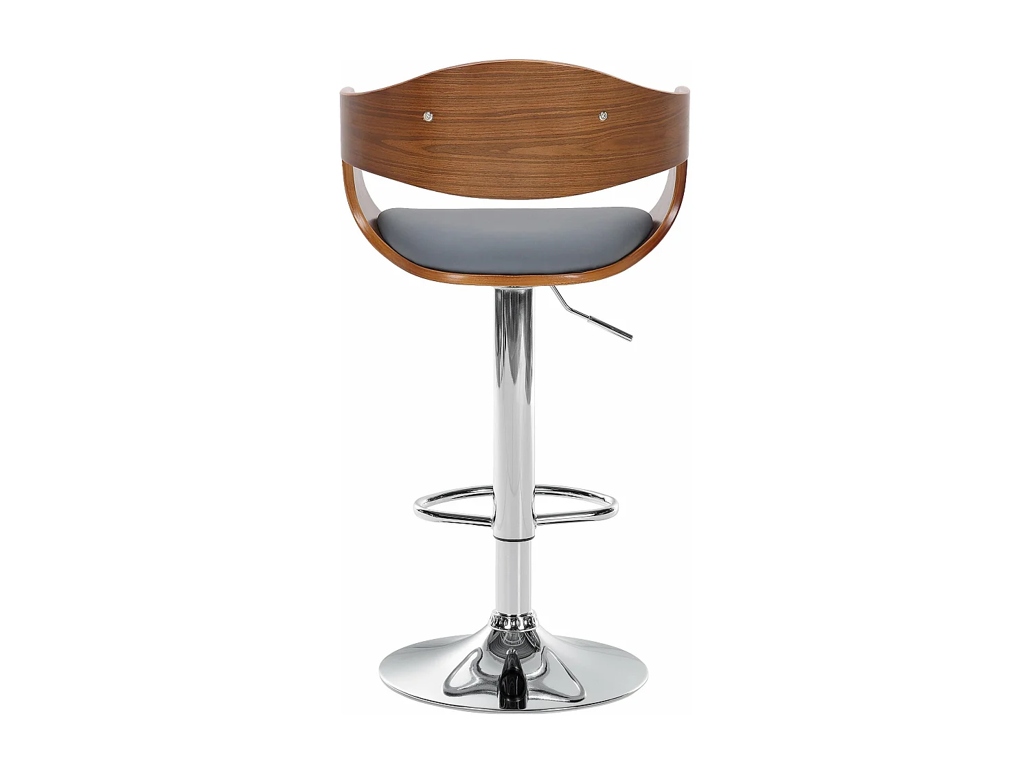 Tabouret de bar - Similicuir - Noyer / Gris - Kingston