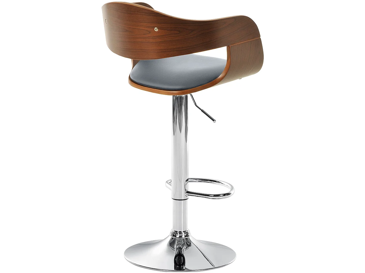 Tabouret de bar - Similicuir - Noyer / Gris - Kingston