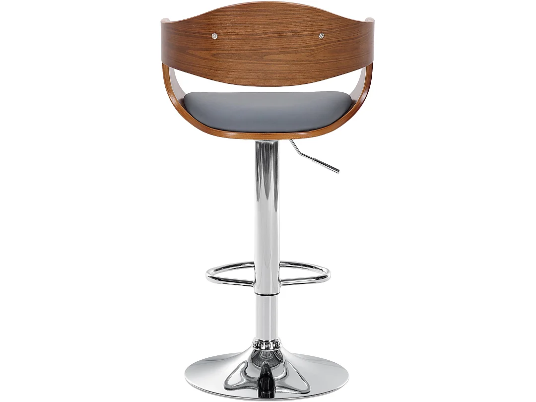 Tabouret de bar - Similicuir - Noyer / Gris - Kingston