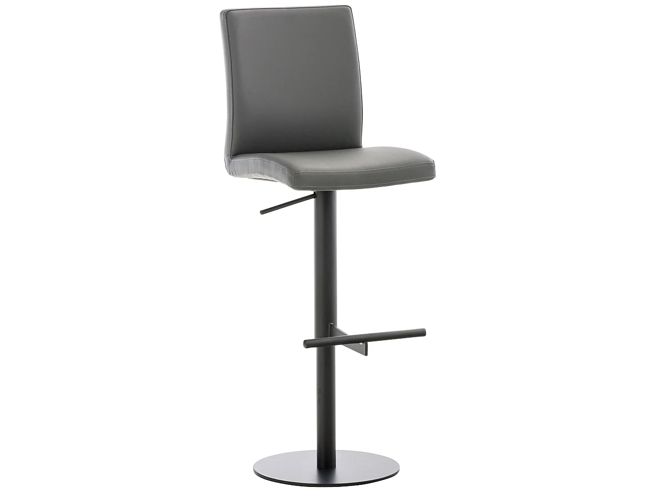 Tabouret de bar - Similicuir & Noir - Gris - Cadiz