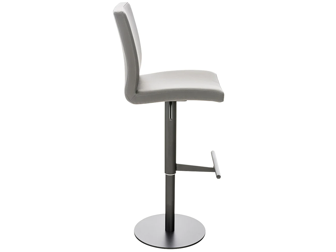 Tabouret de bar - Similicuir & Noir - Gris - Cadiz