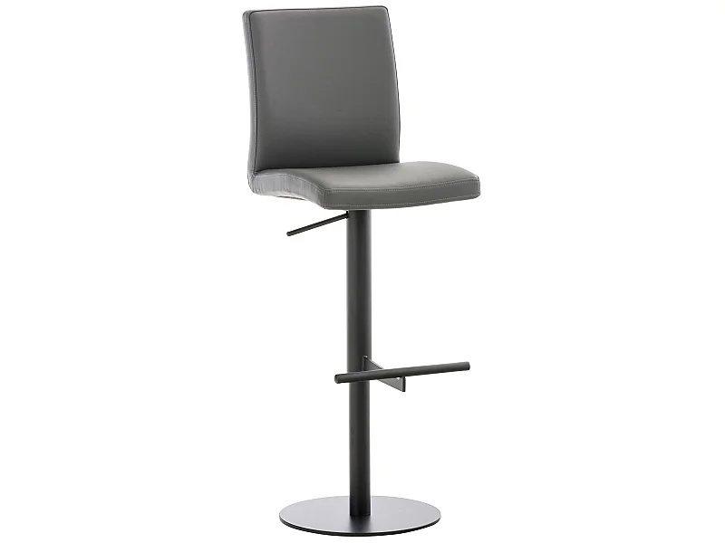 Tabouret de bar - Similicuir & Noir - Gris - Cadiz