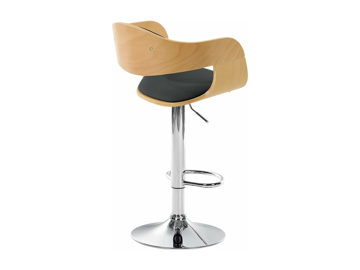 Tabouret de bar - Similicuir - Nature / Noir - Kingston