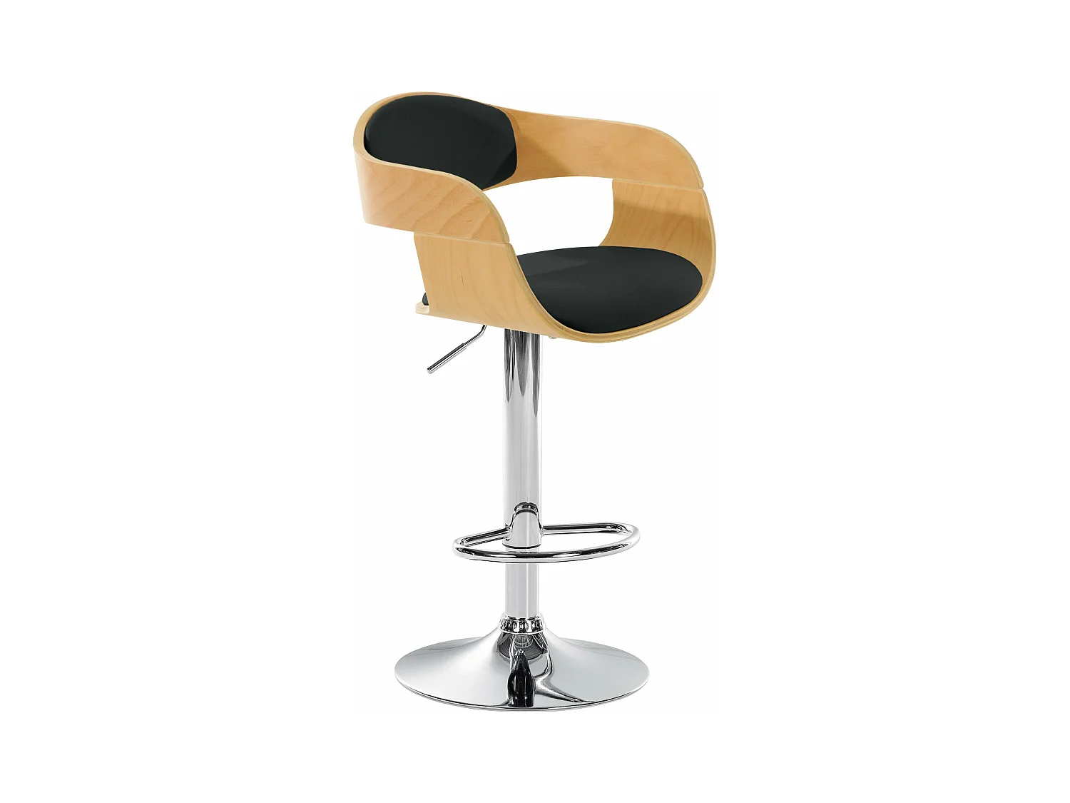Tabouret de bar - Similicuir - Nature / Noir - Kingston