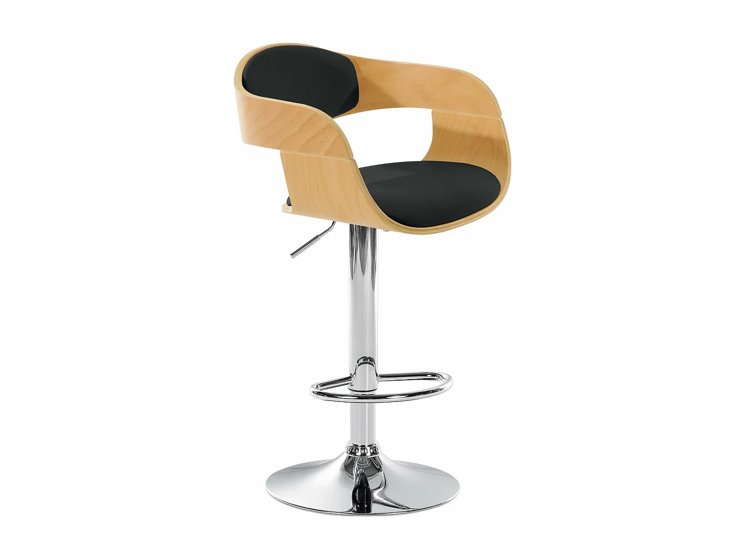 Tabouret de bar - Similicuir - Nature / Noir - Kingston