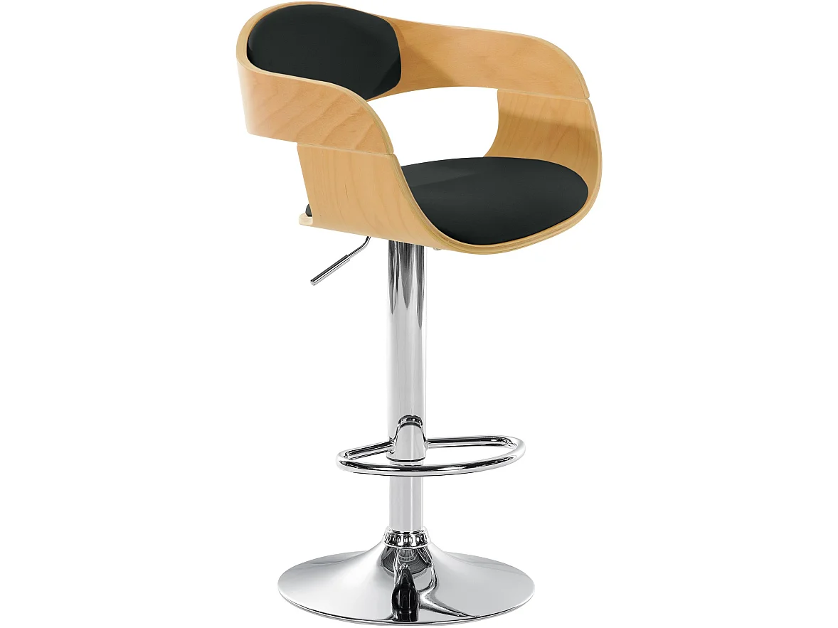 Barhocker - Kunstleder & chrom - natura/schwarz - Kingston