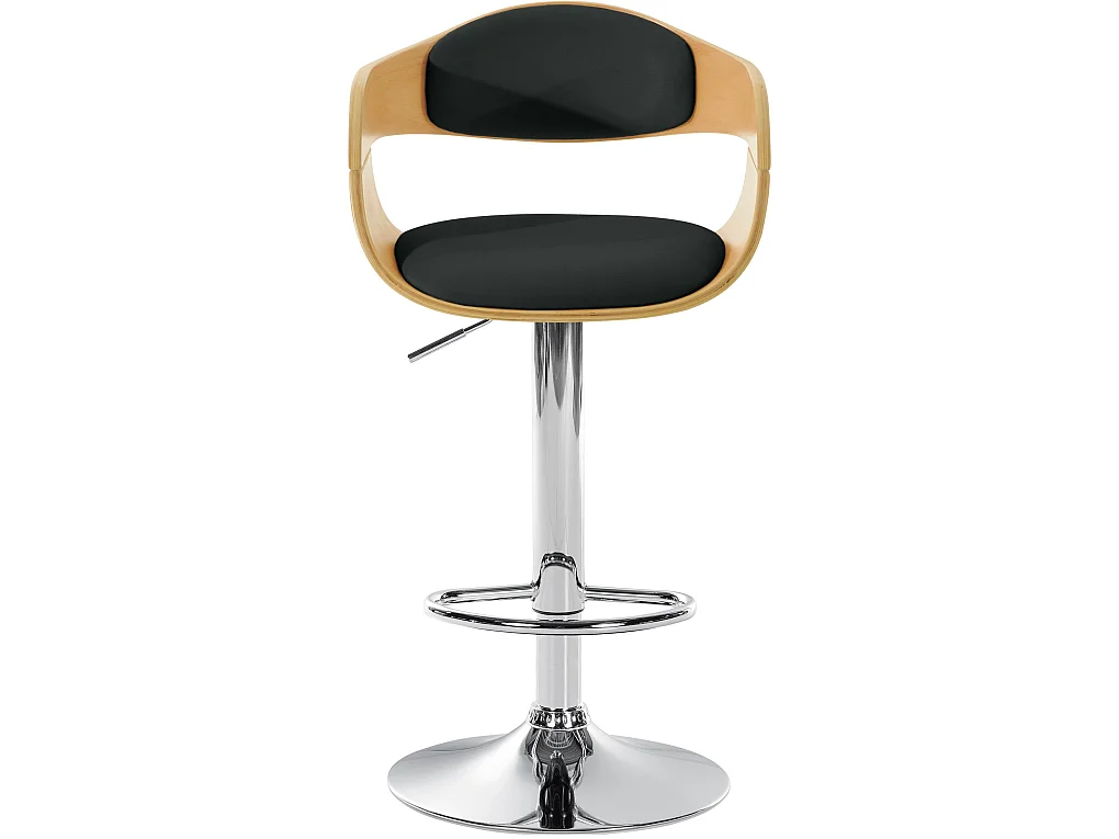 Barhocker - Kunstleder & chrom - natura/schwarz - Kingston
