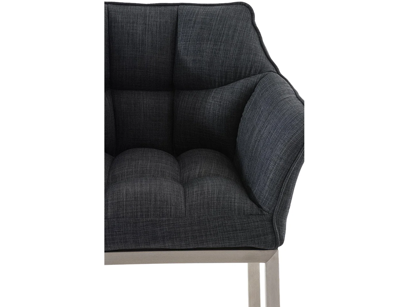 Tabouret de bar - Tissu & Acier inoxydable - Gris foncé - Damaso