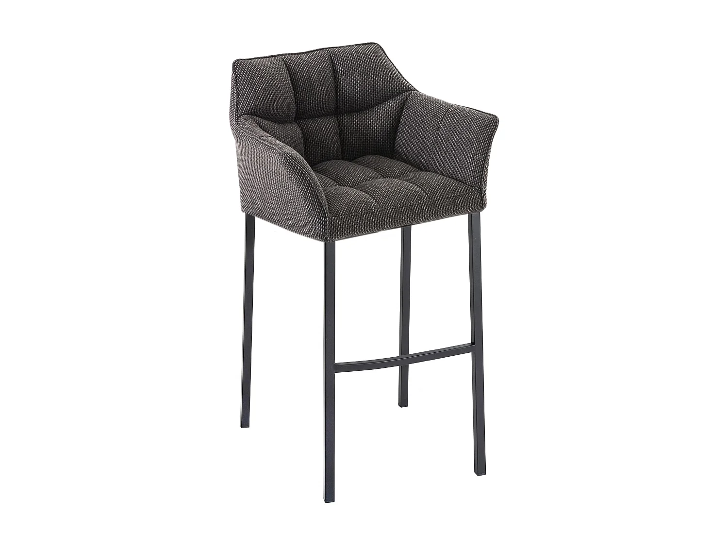Tabouret de bar - Tissu & Noir - Gris titane - Damaso