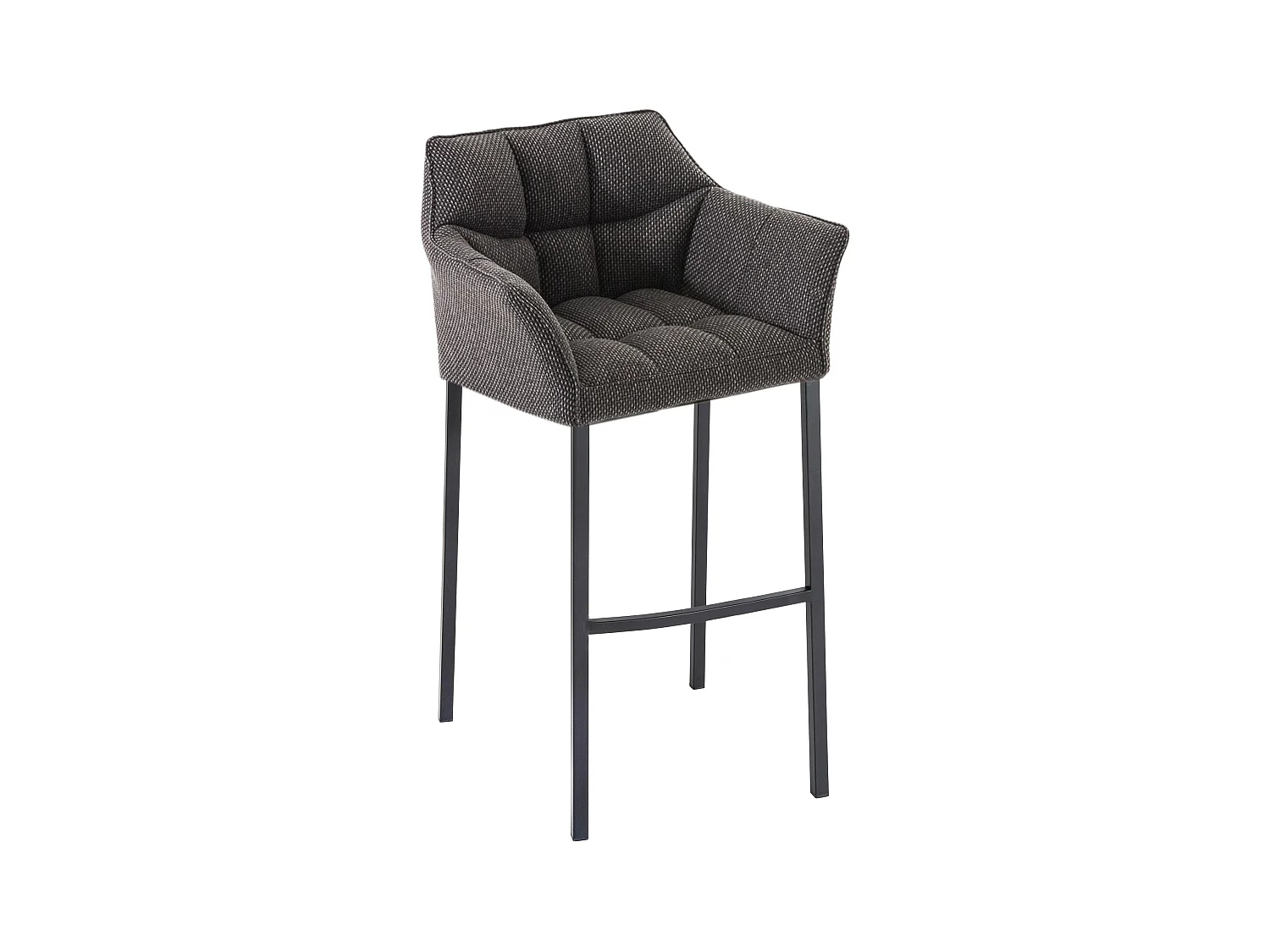 Tabouret de bar - Tissu & Noir - Gris titane - Damaso