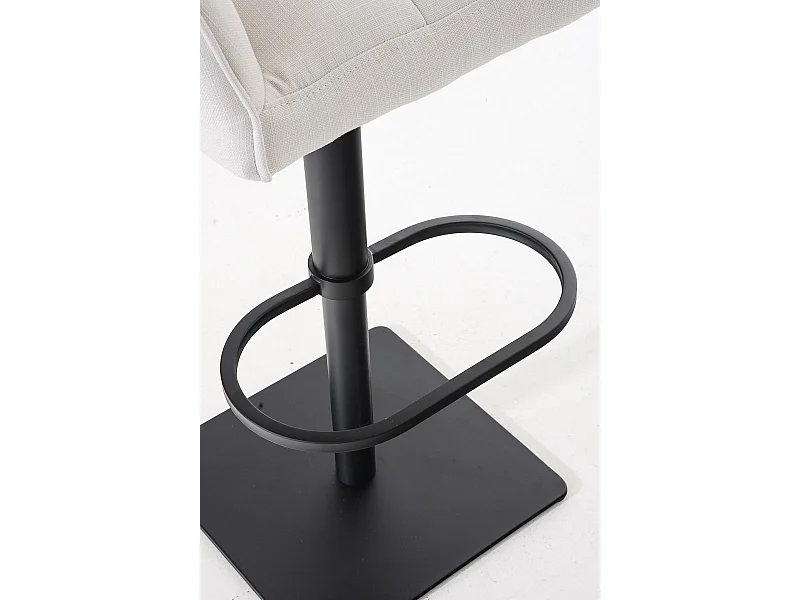 Tabouret de bar - Tissu & Noir - Blanc - Damaso