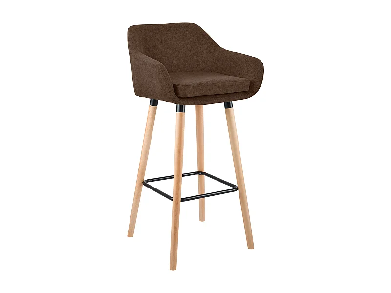 Tabouret de bar - Tissu - Marron - Grant